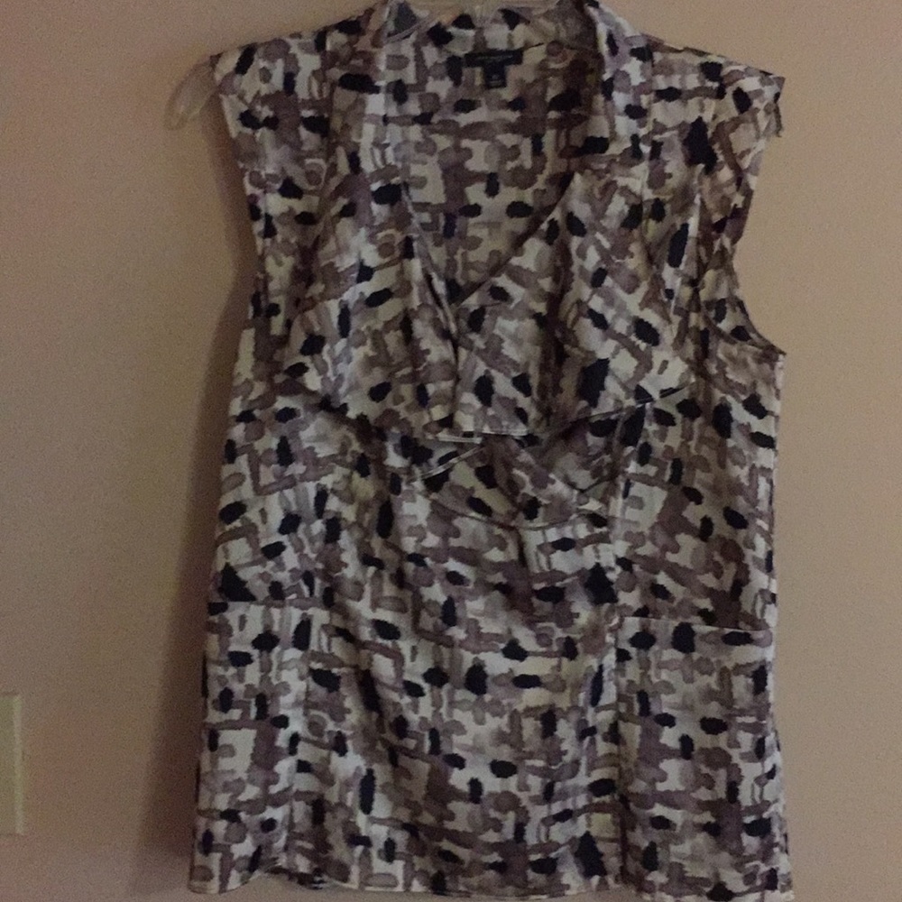 Silky top with front ruffles